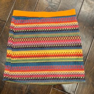 Bright multi stripe mini skirt